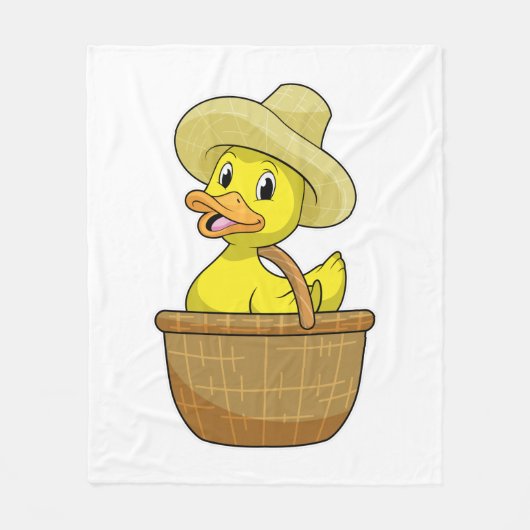 Duck as Farmer with Basket Fleece Deken (Voorkant)