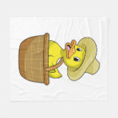 Duck as Farmer with Basket Fleece Deken (Voorkant (Horizontaal))