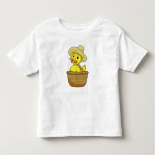 Duck as Farmer with Basket Kinder Shirts