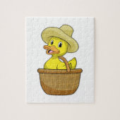 Duck as Farmer with Basket Legpuzzel (Verticaal)