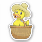 Duck as Farmer with Basket Sticker (Voorkant)