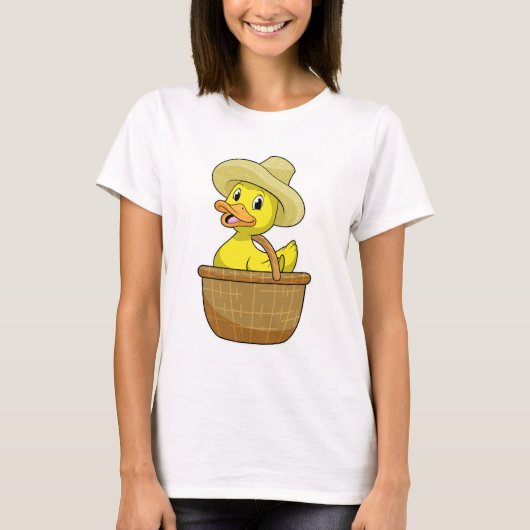 Duck as Farmer with Basket T-shirt (Voorkant)
