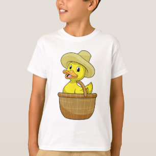 Duck as Farmer with Basket T-shirt