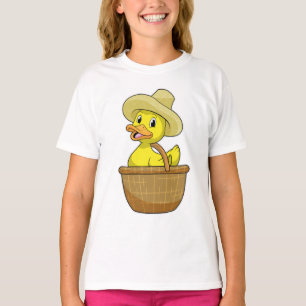 Duck as Farmer with Basket T-shirt