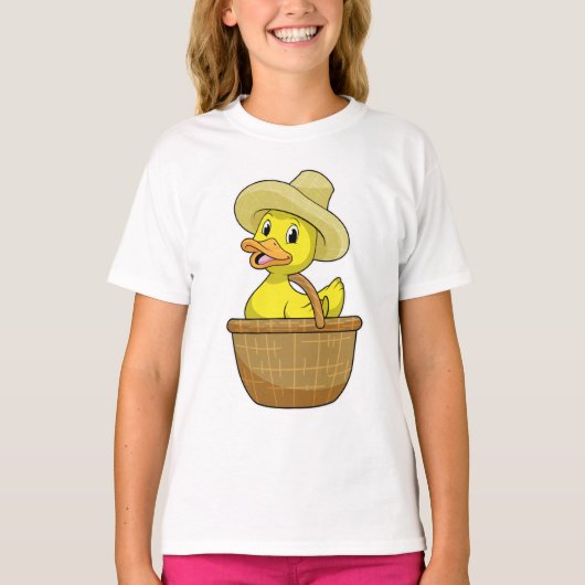 Duck as Farmer with Basket T-shirt (Voorkant)