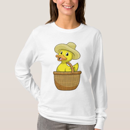 Duck as Farmer with Basket T-shirt (Voorkant)
