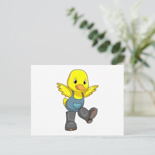 Duck as Farmer with Boots Briefkaart (Staand voorkant)