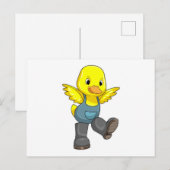 Duck as Farmer with Boots Briefkaart (Voorkant / Achterkant)