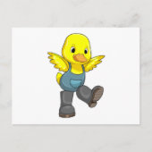 Duck as Farmer with Boots Briefkaart (Voorkant)