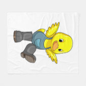 Duck as Farmer with Boots Fleece Deken (Voorkant (Horizontaal))