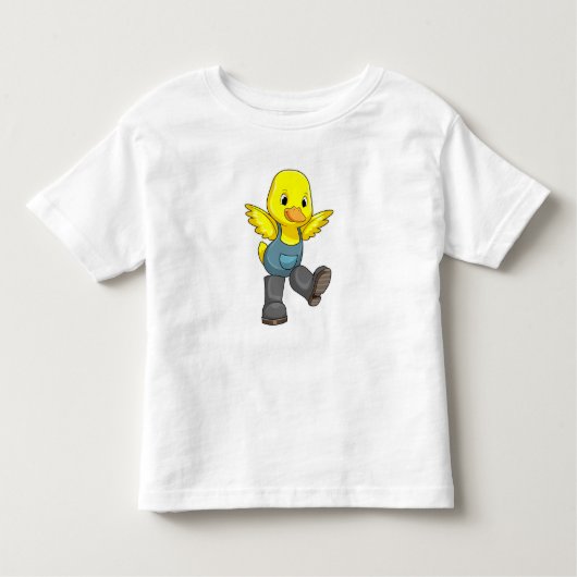 Duck as Farmer with Boots Kinder Shirts (Voorkant)