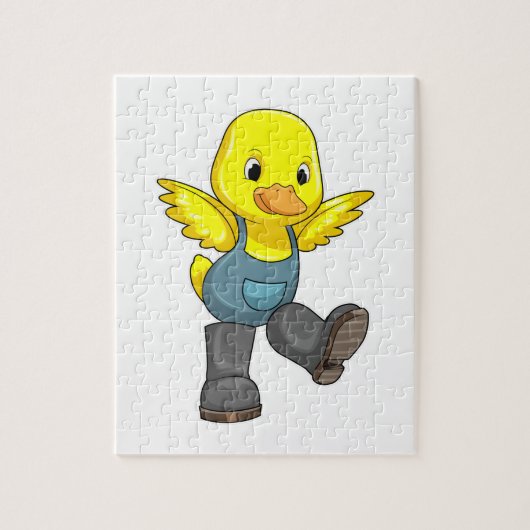 Duck as Farmer with Boots Legpuzzel (Verticaal)