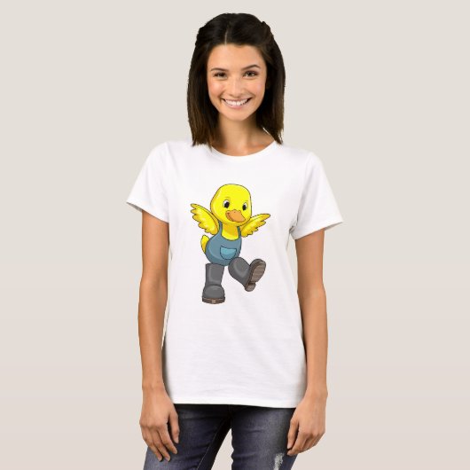 Duck as Farmer with Boots T-shirt (Voorkant volledig)