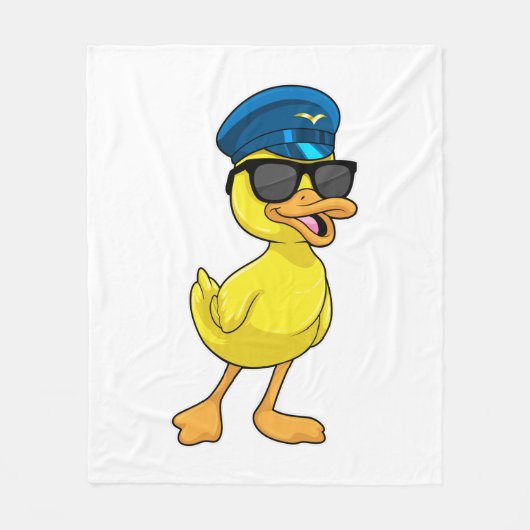 Duck as Pilot met Pilot pet Fleece Deken (Voorkant)