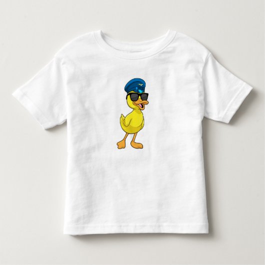 Duck as Pilot met Pilot pet Kinder Shirts (Voorkant)