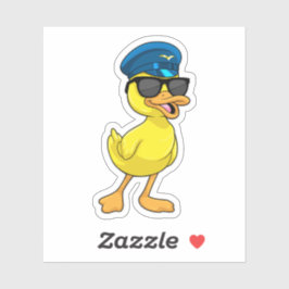 Duck as Pilot met Pilot pet Sticker