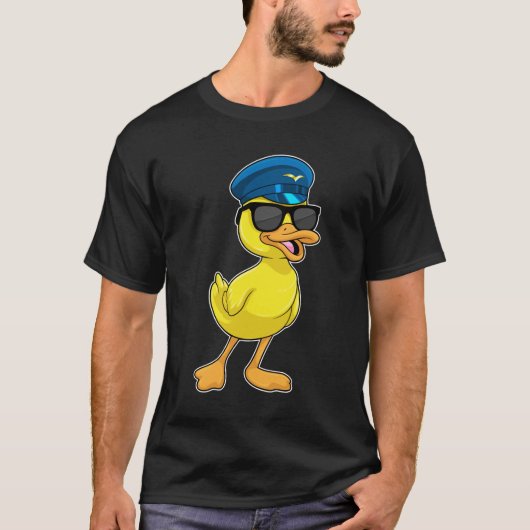 Duck as Pilot met Pilot pet T-shirt (Voorkant)