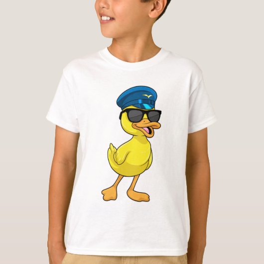 Duck as Pilot met Pilot pet T-shirt (Voorkant)