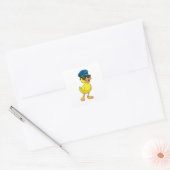 Duck as Pilot met Pilot pet Vierkante Sticker (Envelop)