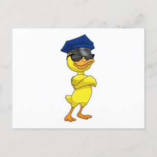 Duck as Police officer with Police cap Briefkaart