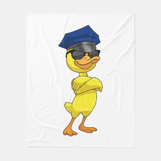 Duck as Police officer with Police cap Fleece Deken (Voorkant)