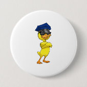 Duck as Police officer with Police cap Ronde Button 7,6 Cm (Voorkant)