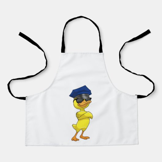 Duck as Police officer with Police cap Schort (Voorkant)