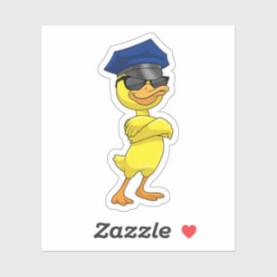 Duck as Police officer with Police cap Sticker