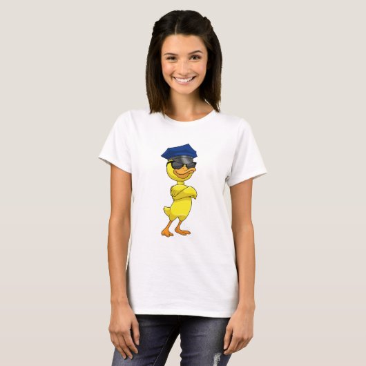 Duck as Police officer with Police cap T-shirt (Voorkant volledig)