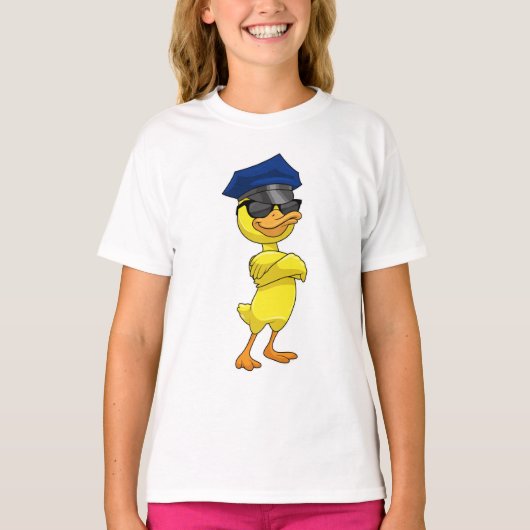 Duck as Police officer with Police cap T-shirt (Voorkant)