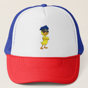 Duck as Police officer with Police cap Trucker Pet