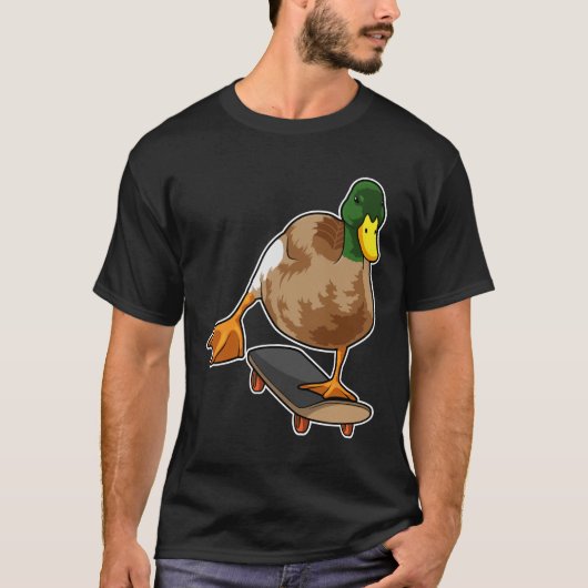 Duck as Skater with Skateboard T-shirt (Voorkant)
