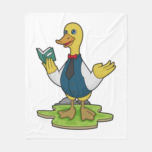 Duck as Teacher with Book Fleece Deken (Voorkant)