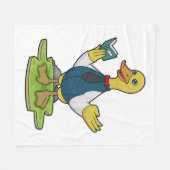 Duck as Teacher with Book Fleece Deken (Voorkant (Horizontaal))