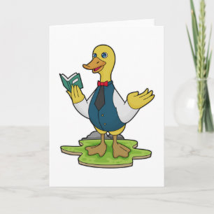 Duck as Teacher with Book Kaart