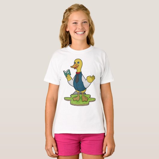 Duck as Teacher with Book T-shirt (Voorkant volledig)