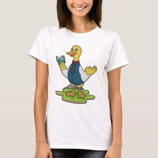 Duck as Teacher with Book T-shirt (Voorkant)