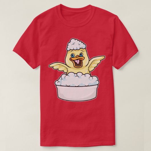 Duck at Bathing in Bathtub with Foam T-shirt (Design voorkant)