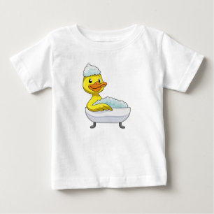 Duck at Bathing with Bathtub & Foam