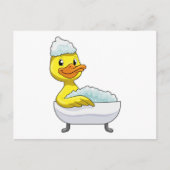 Duck at Bathing with Bathtub & Foam Briefkaart (Voorkant)