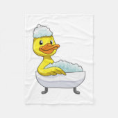 Duck at Bathing with Bathtub & Foam Fleece Deken (Voorkant)