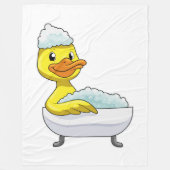 Duck at Bathing with Bathtub & Foam Fleece Deken (Voorkant)