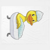 Duck at Bathing with Bathtub & Foam Fleece Deken (Voorkant (Horizontaal))