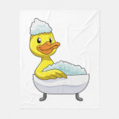 Duck at Bathing with Bathtub & Foam Fleece Deken (Voorkant)