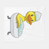 Duck at Bathing with Bathtub & Foam Fleece Deken (Voorkant (Horizontaal))