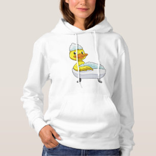 Duck at Bathing with Bathtub & Foam Hoodie