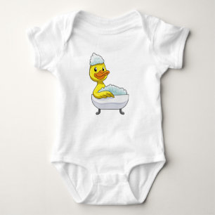 Duck at Bathing with Bathtub & Foam Romper