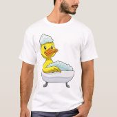 Duck at Bathing with Bathtub & Foam T-shirt (Voorkant)