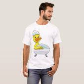 Duck at Bathing with Bathtub & Foam T-shirt (Voorkant volledig)