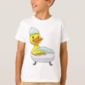 Duck at Bathing with Bathtub & Foam T-shirt (Voorkant)